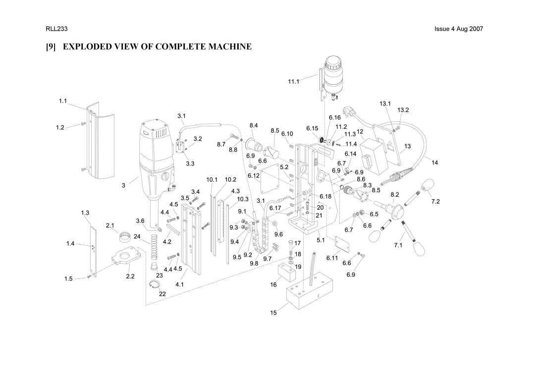 Cobra Electronics CM/200/1, CM/200/3 manual Exploded View of Complete Machine 