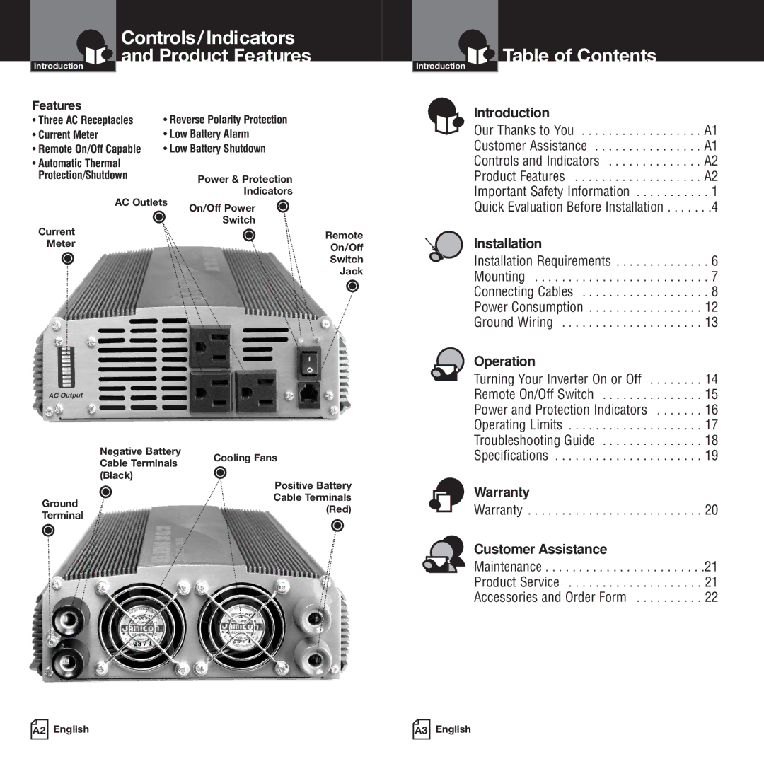 Cobra Electronics CPI-2500 owner manual Table of Contents 