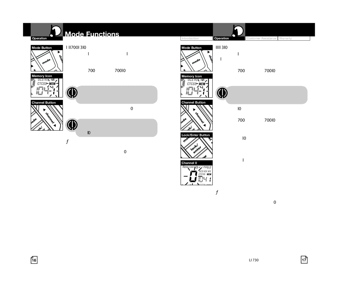 Cobra Electronics CXR925C owner manual To recall a stored memory channel location, To de-program a memory location 