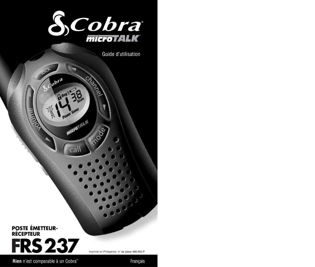 Cobra Electronics FRS237 owner manual Guide d’utilisation 