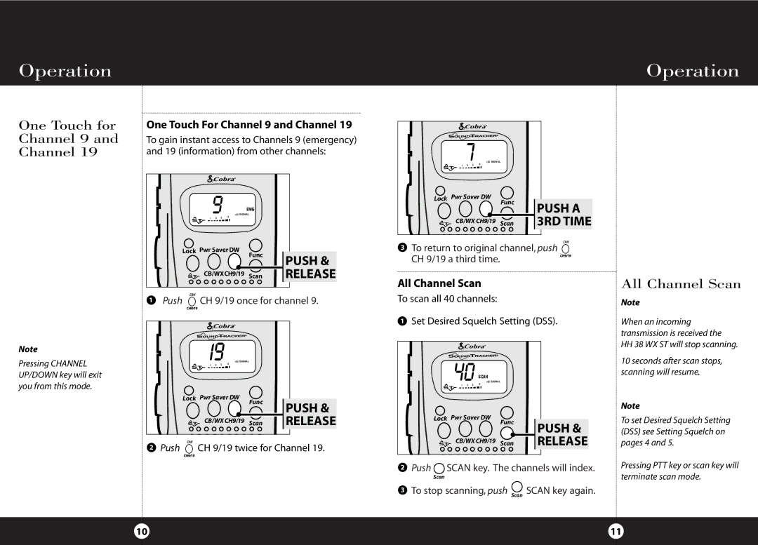 Cobra Electronics HH 38 WX ST One Touch for Channel 9 and Channel, All Channel Scan, One Touch For Channel 9 and Channel 