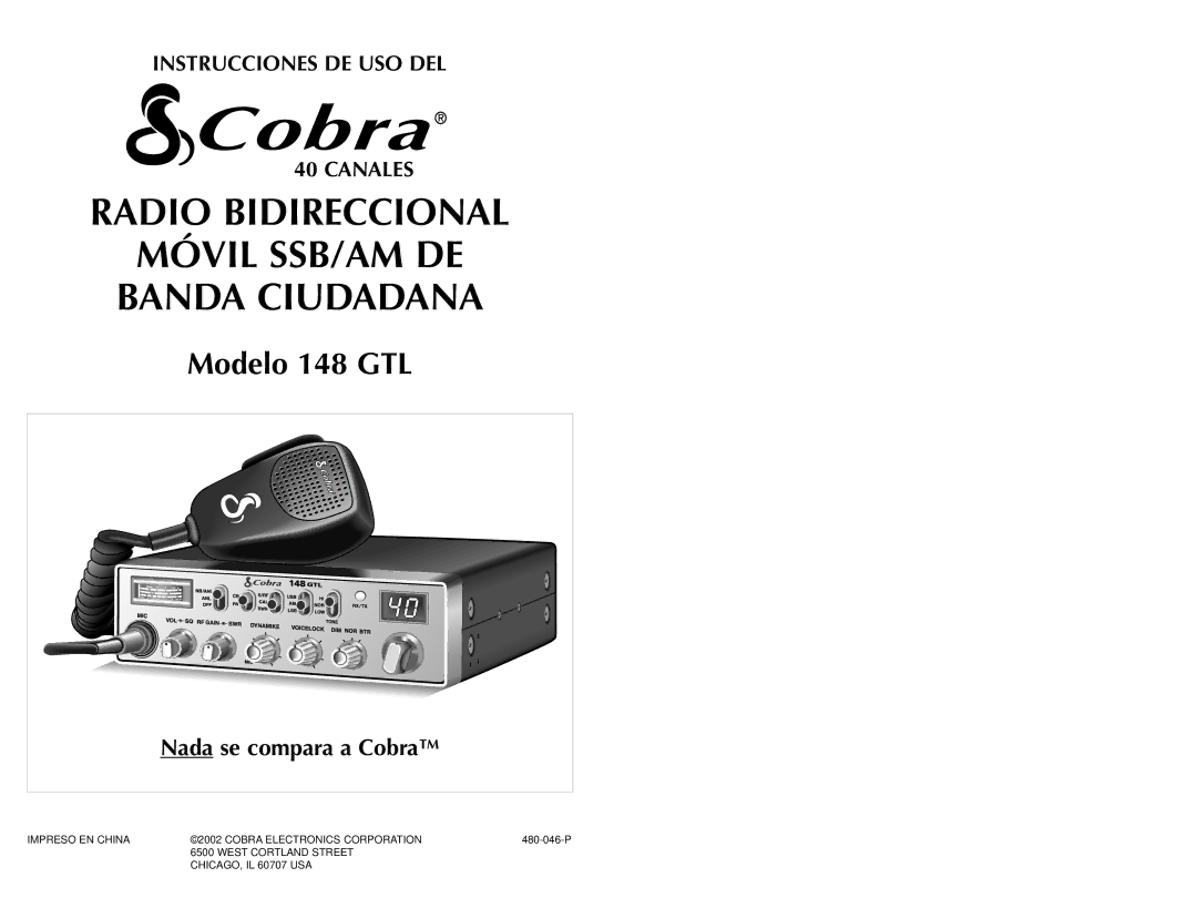 Cobra Electronics HH36ST operating instructions Radio Bidireccional Móvil SSB/AM DE Banda Ciudadana 