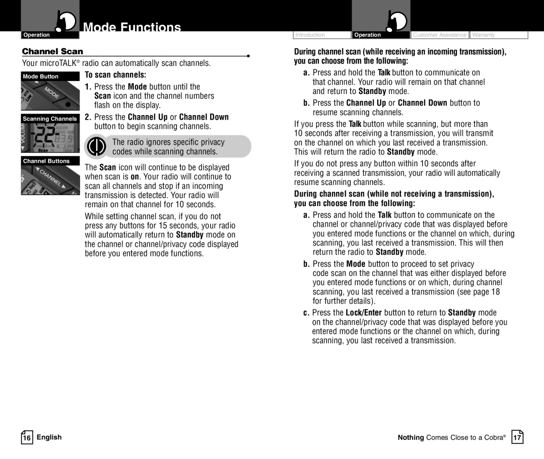 Cobra Electronics LI 3900DXC owner manual Channel Scan, To scan channels, Flash on the display 