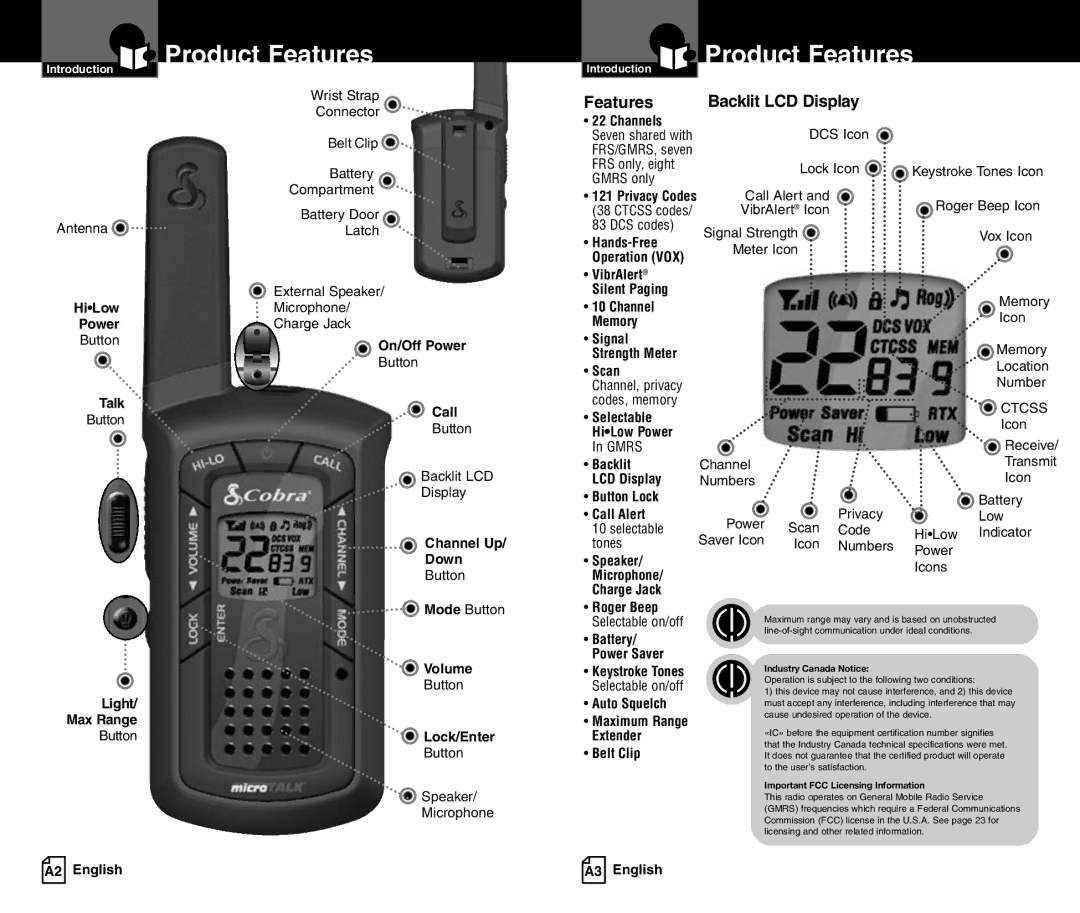 Cobra Electronics LI 3900DXC owner manual Product Features 