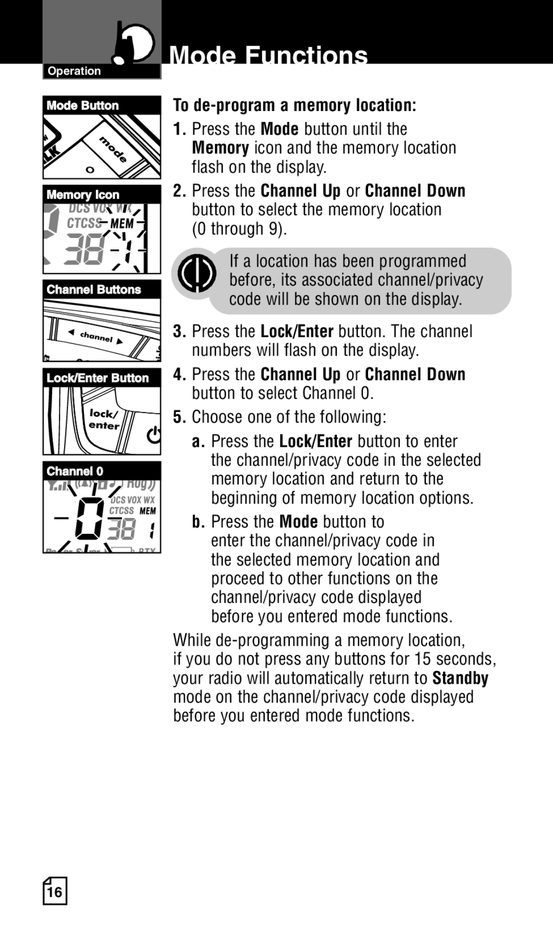 Cobra Electronics LI 6500WXC To de-program a memory location, Flash on the display, While de-programming a memory location 