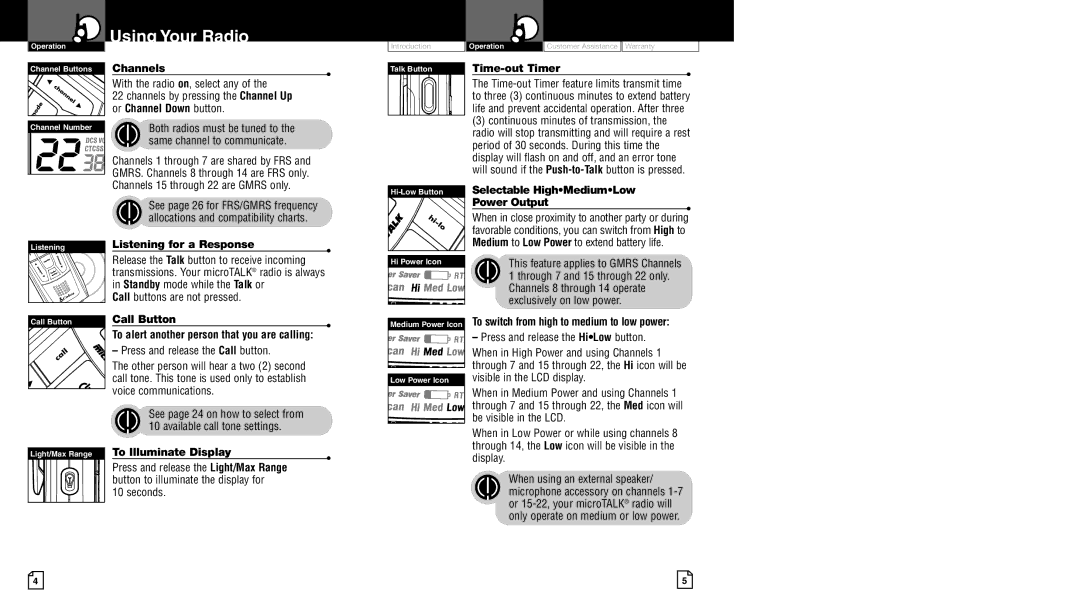 Cobra Electronics LI 7000WX owner manual Listening for a Response, Call Button To alert another person that you are calling 