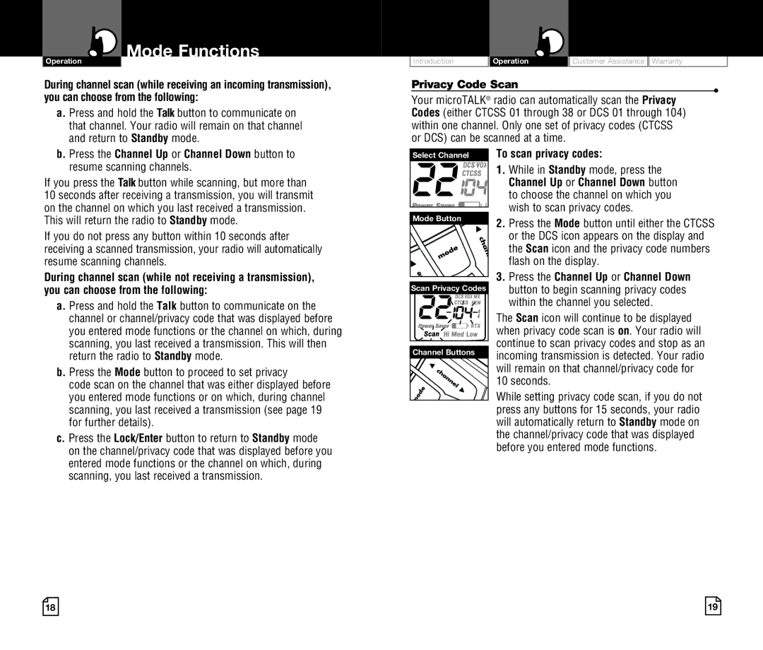 Cobra Electronics LI 720 owner manual Or DCS can be scanned at a time, To scan privacy codes 