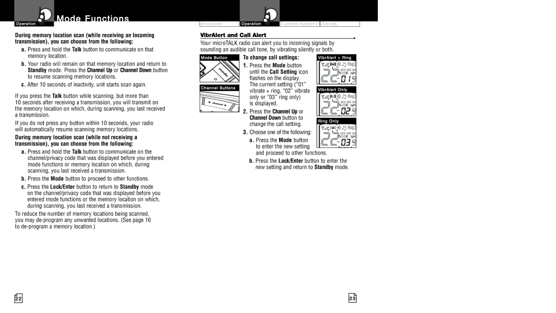 Cobra Electronics LI6700WX owner manual VibrAlert and Call Alert, To change call settings 