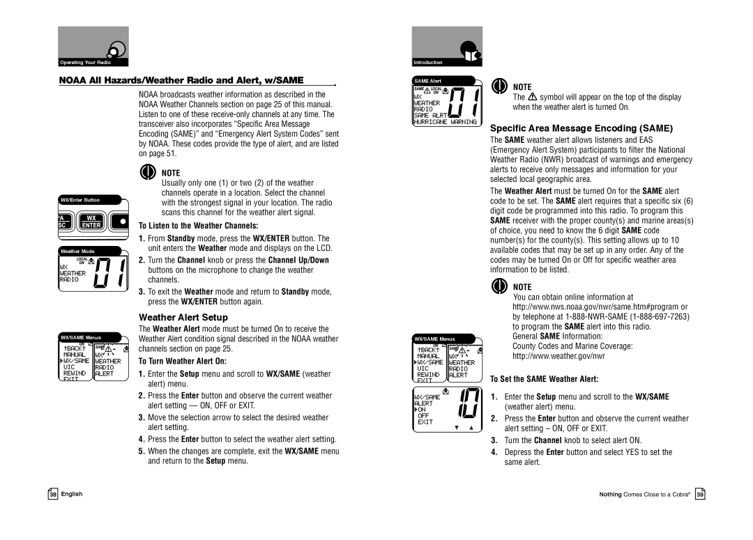 Cobra Electronics MR F80B-D Noaa All Hazards/Weather Radio and Alert, w/SAME, Specific Area Message Encoding Same 