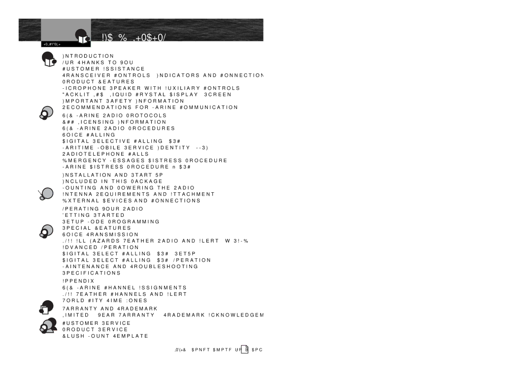 Cobra Electronics MR F80B-D owner manual Table Of Contents 