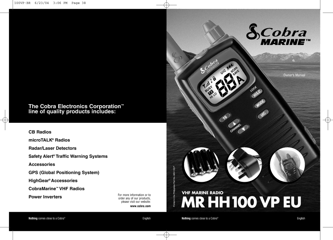 Cobra Electronics MR HH100 VP EU owner manual 