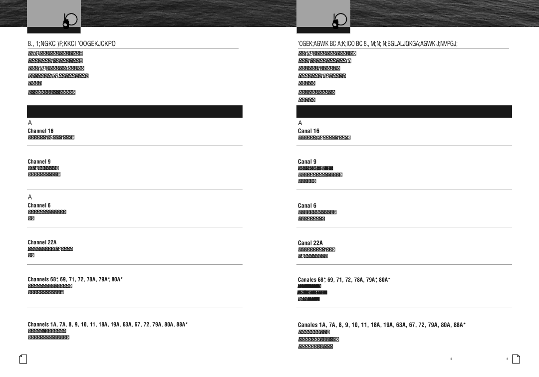 Cobra Electronics MR HH475 owner manual VHF Marine Channel Assignments 