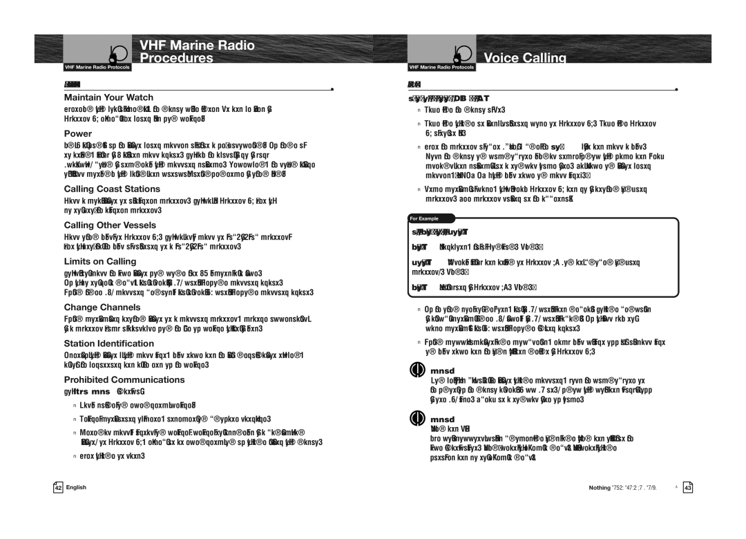 Cobra Electronics MRHH475FLTBTEU owner manual VHF Marine Radio Procedures Voice Calling 