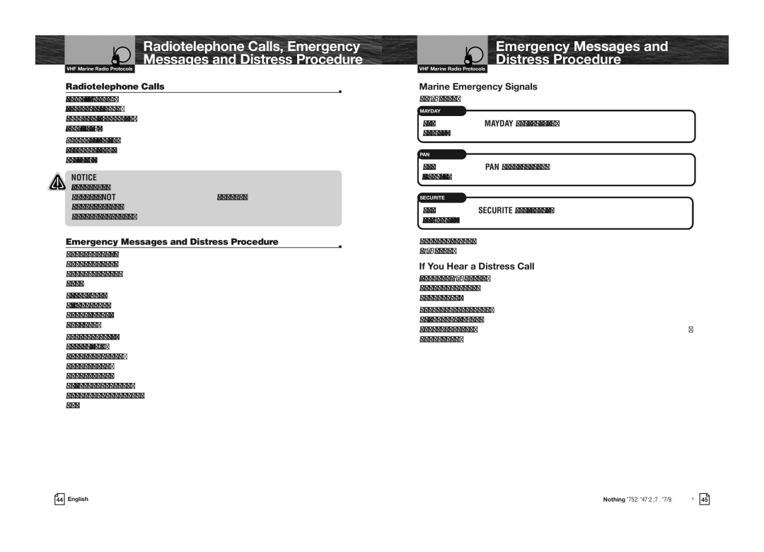 Cobra Electronics MRHH475FLTBTEU Emergency Messages Distress Procedure, Marine Emergency Signals, Radiotelephone Calls 