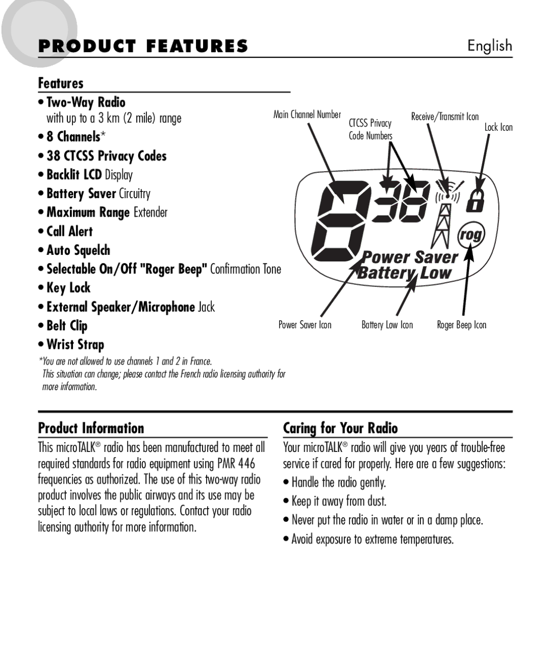 Cobra Electronics MT 525 manual Product Features 