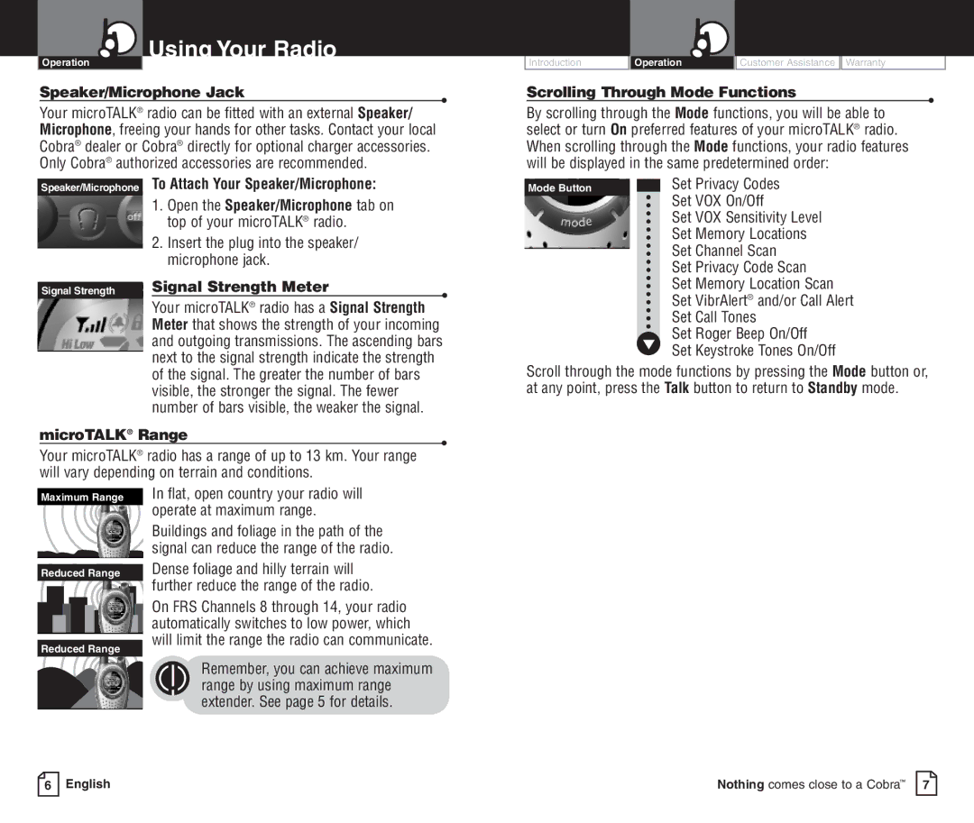 Cobra Electronics pmnPR3100DX owner manual Speaker/Microphone Jack, Speaker/Microphone To Attach Your Speaker/Microphone 