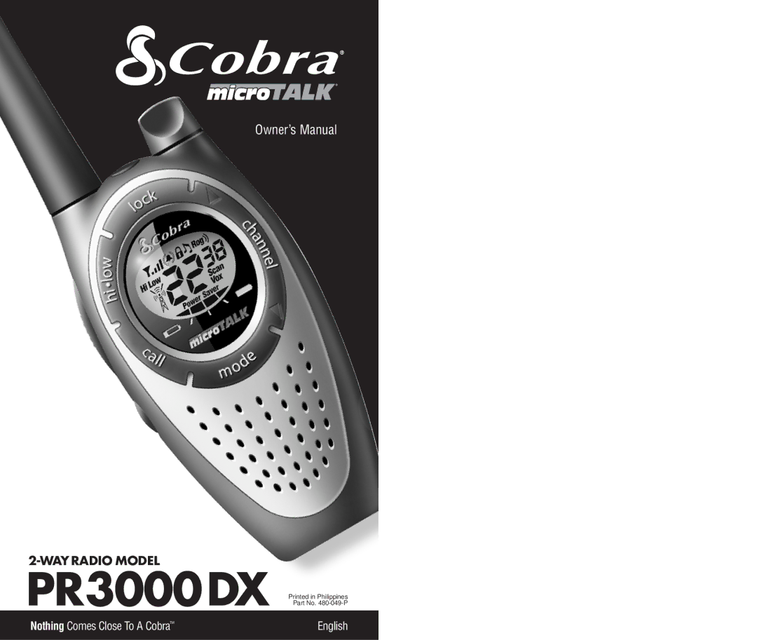 Cobra Electronics PR3000DX owner manual 