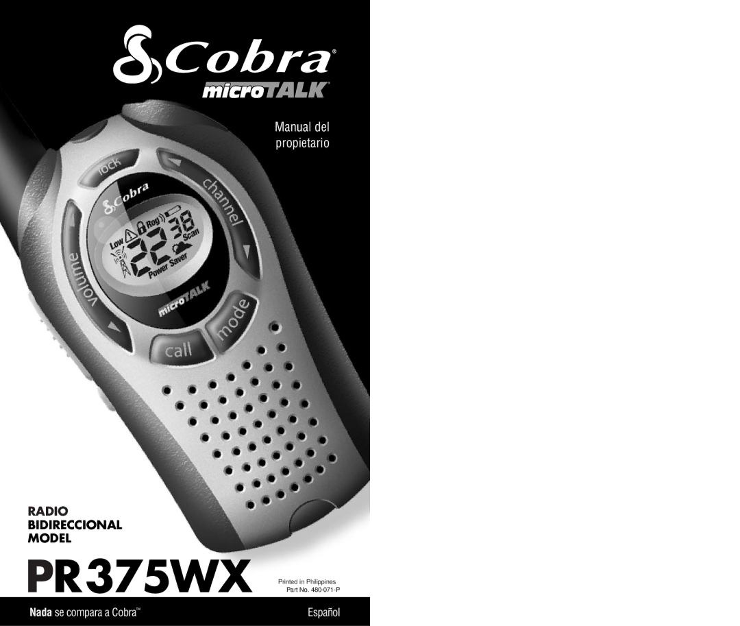 Cobra Electronics PR375WX owner manual Radio 