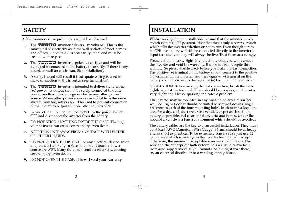 Cobra Electronics ROAD WARRIOR, TRADESMAN operating instructions Safety, Installation 