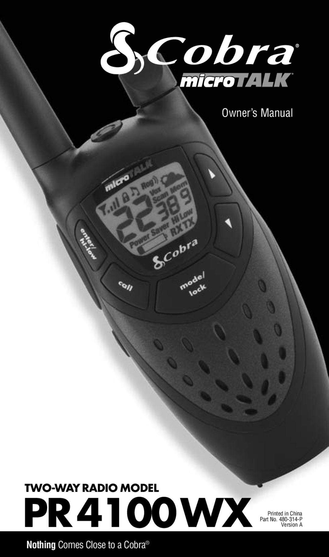 Cobra Electronics Two-Way Radio manual PR4100WX 