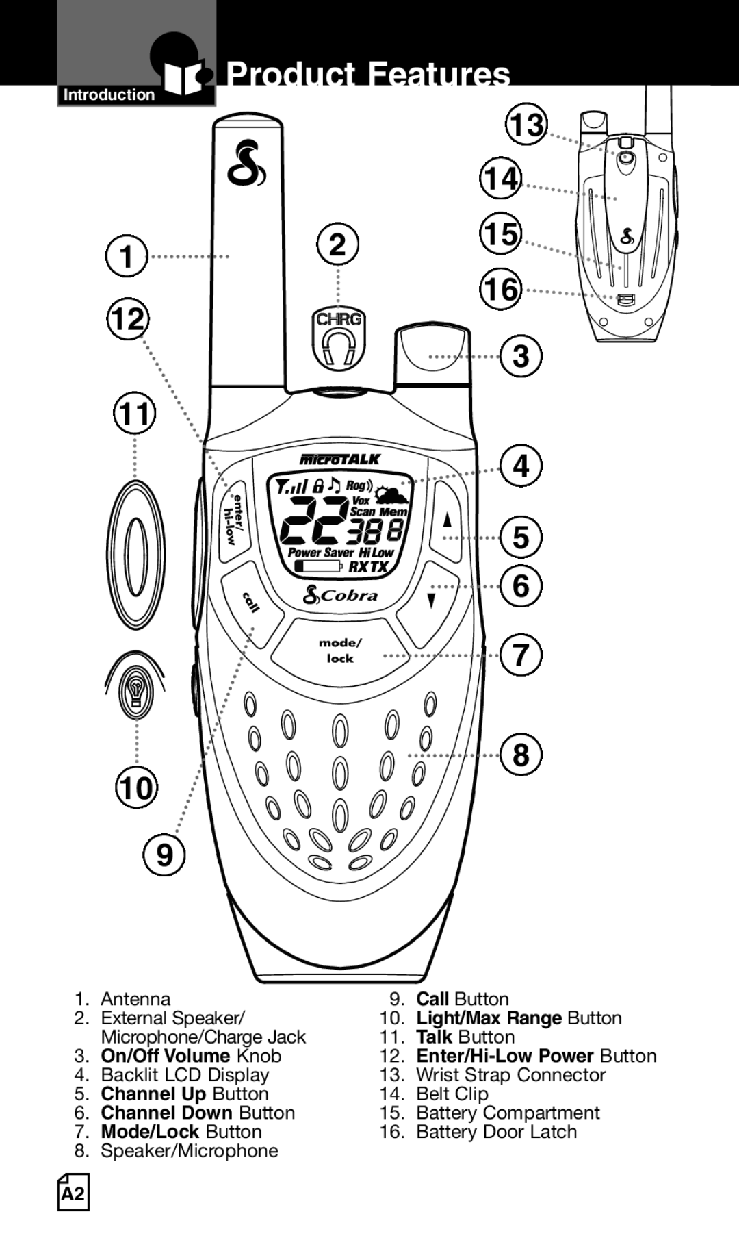 Cobra Electronics Two-Way Radio manual Product Features 