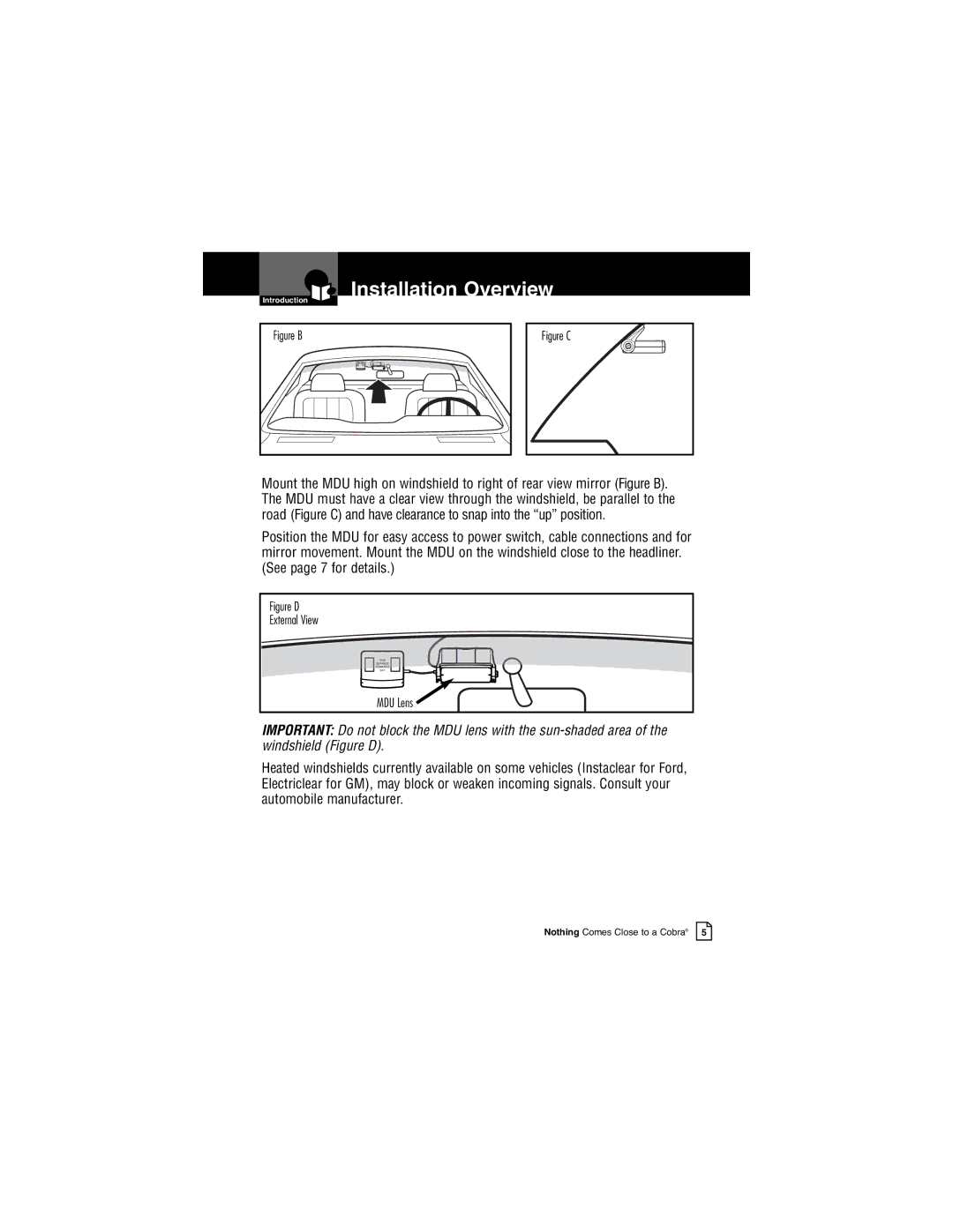 Cobra Electronics XRS R7, XRS R9G manual Figure B 