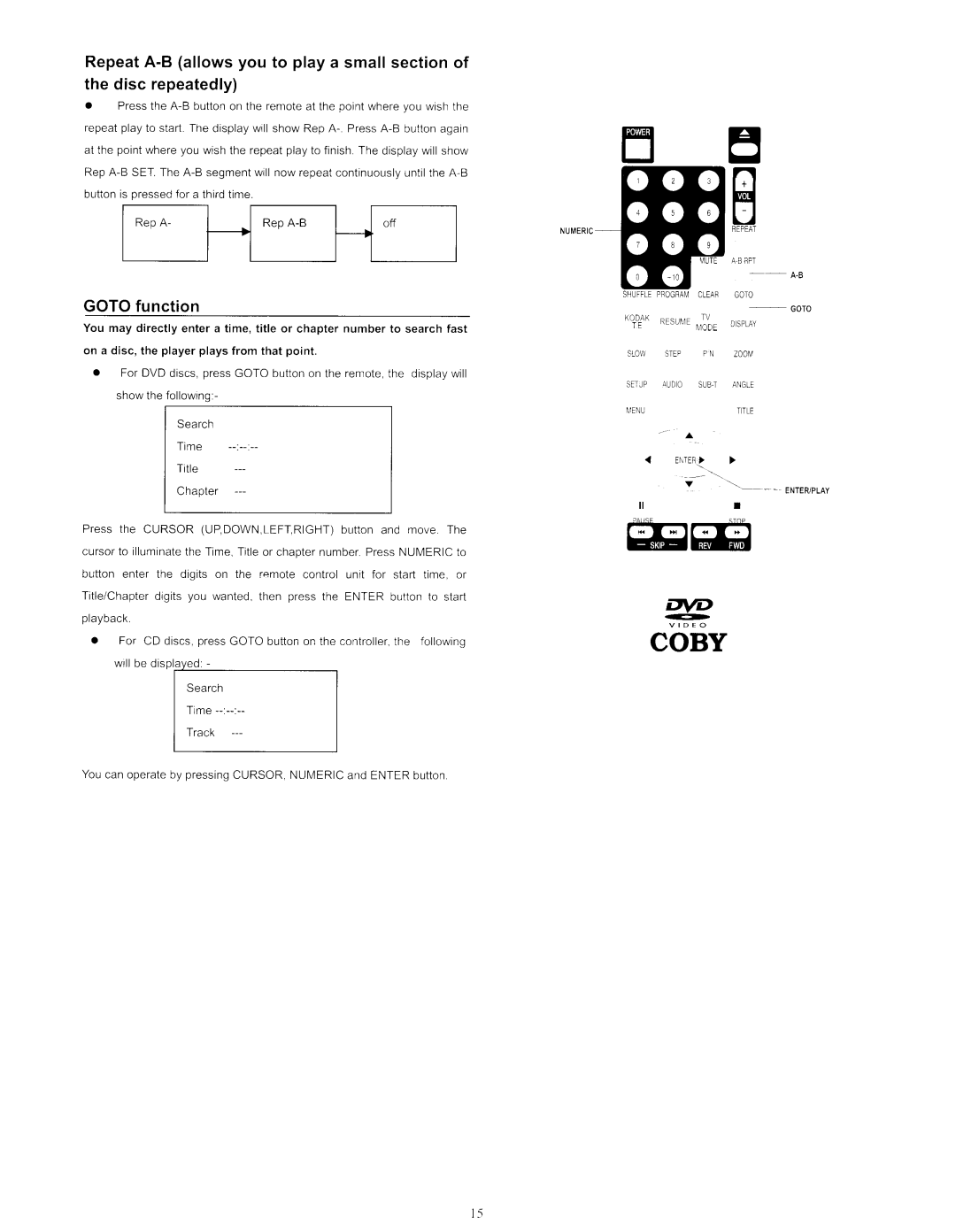 COBY electronic 202 manual 