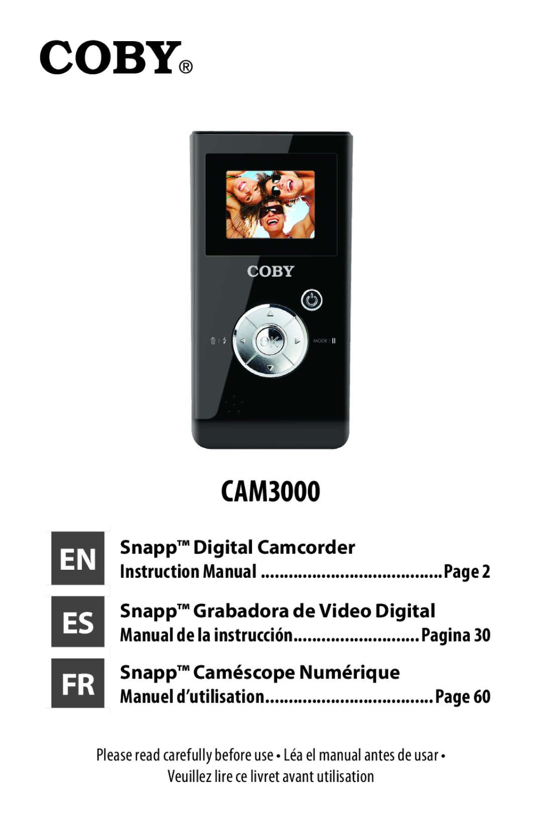 COBY electronic CAM3000 instruction manual 