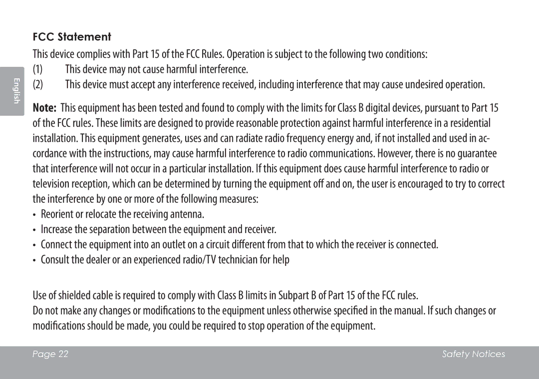 COBY electronic CAM3001 instruction manual This device may not cause harmful interference, FCC Statement 