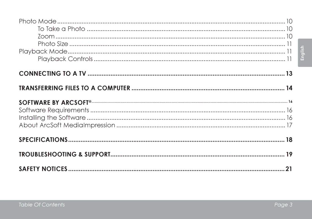 COBY electronic CAM3001 instruction manual Connecting to a TV Transferring Files to a Computer 