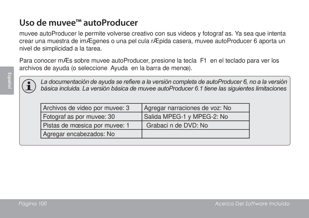 COBY electronic CAM3005 instruction manual Uso de muvee autoProducer 