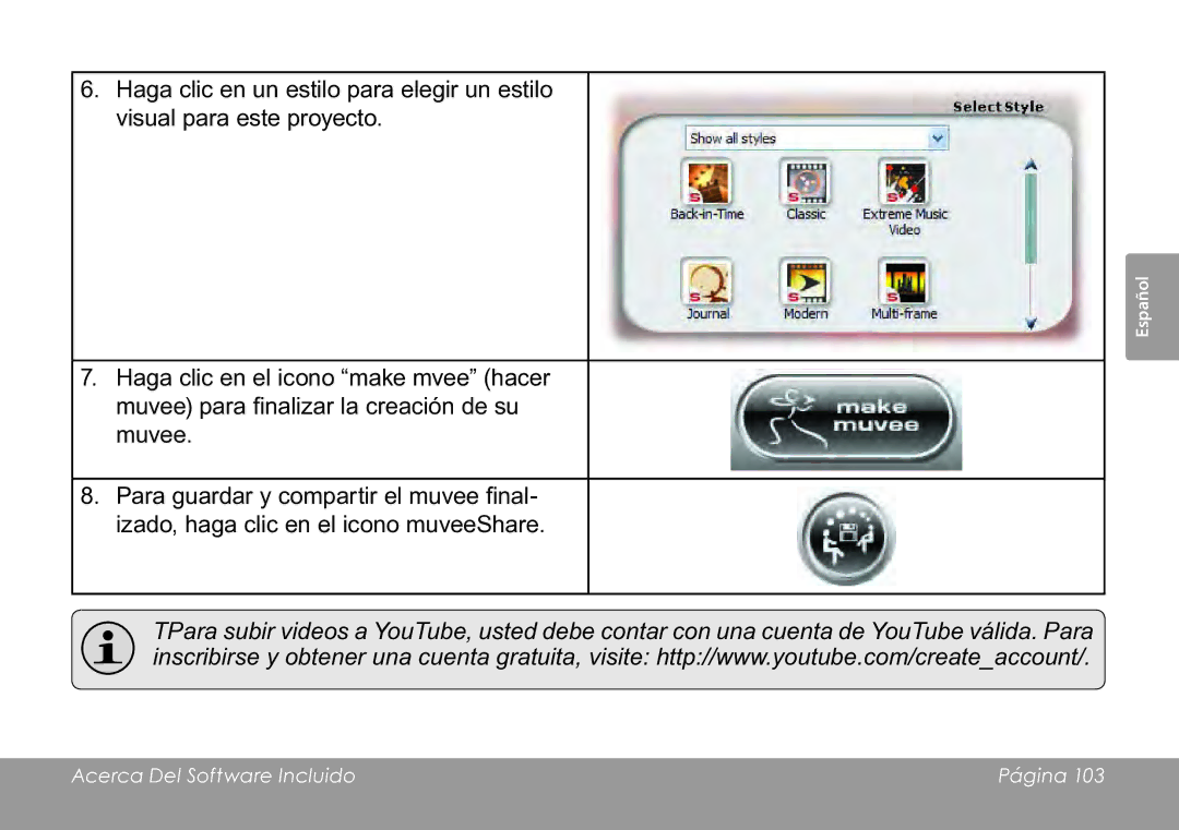 COBY electronic CAM3005 instruction manual Acerca Del Software Incluido Página 