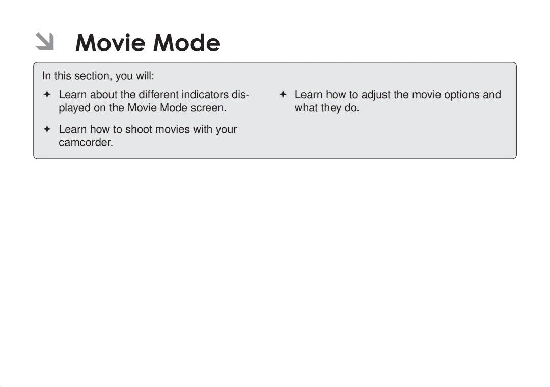 COBY electronic CAM3005 instruction manual ÂÂ Movie Mode 