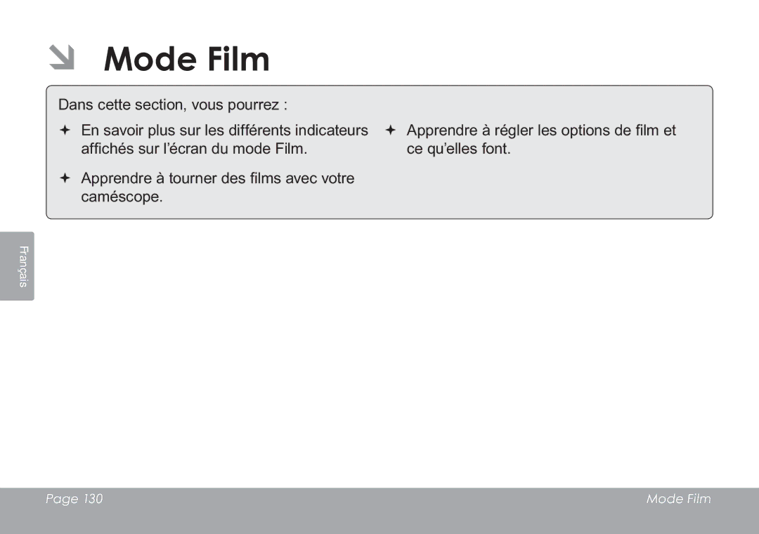 COBY electronic CAM3005 instruction manual ÂÂ Mode Film 