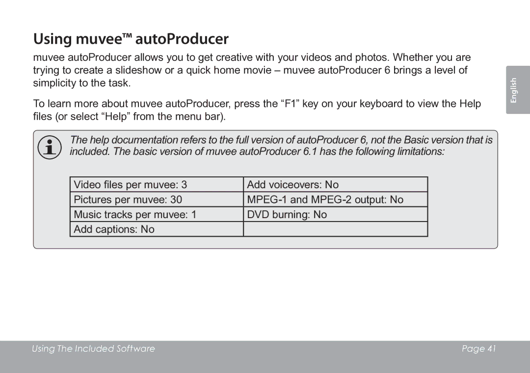 COBY electronic CAM3005 instruction manual Using muvee autoProducer 