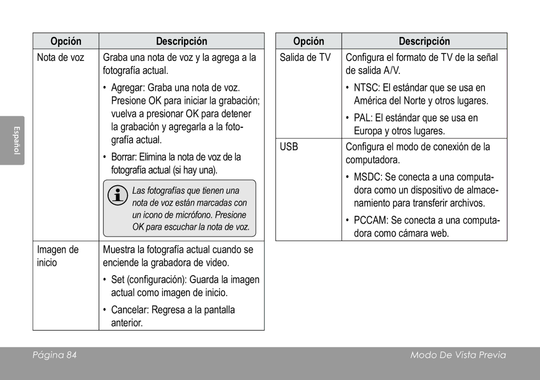 COBY electronic CAM3005 instruction manual Configura el modo de conexión de la 