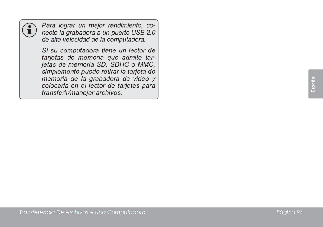 COBY electronic CAM3005 instruction manual Transferencia De Archivos a Una Computadora Página 