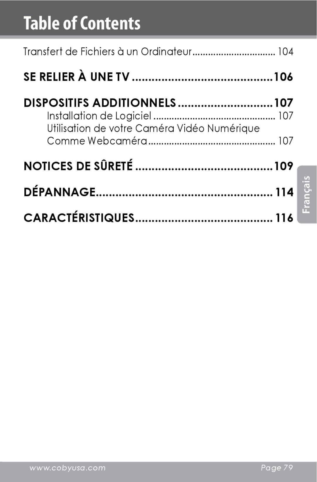 COBY electronic CAM4000 instruction manual Se relier à une TV 