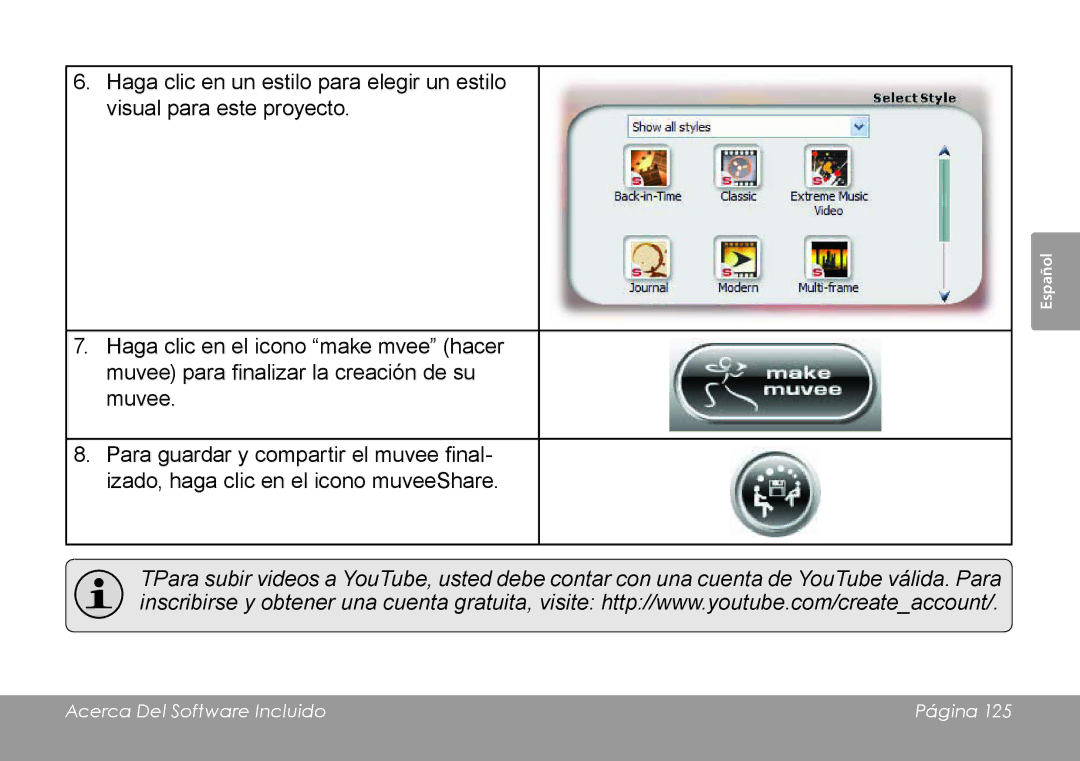 COBY electronic CAM4505 instruction manual Acerca Del Software Incluido Página 