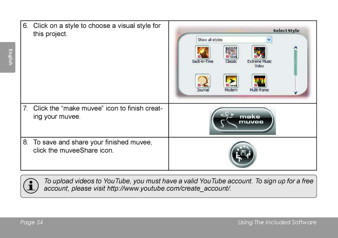 COBY electronic CAM4505 instruction manual Using The Included Software 