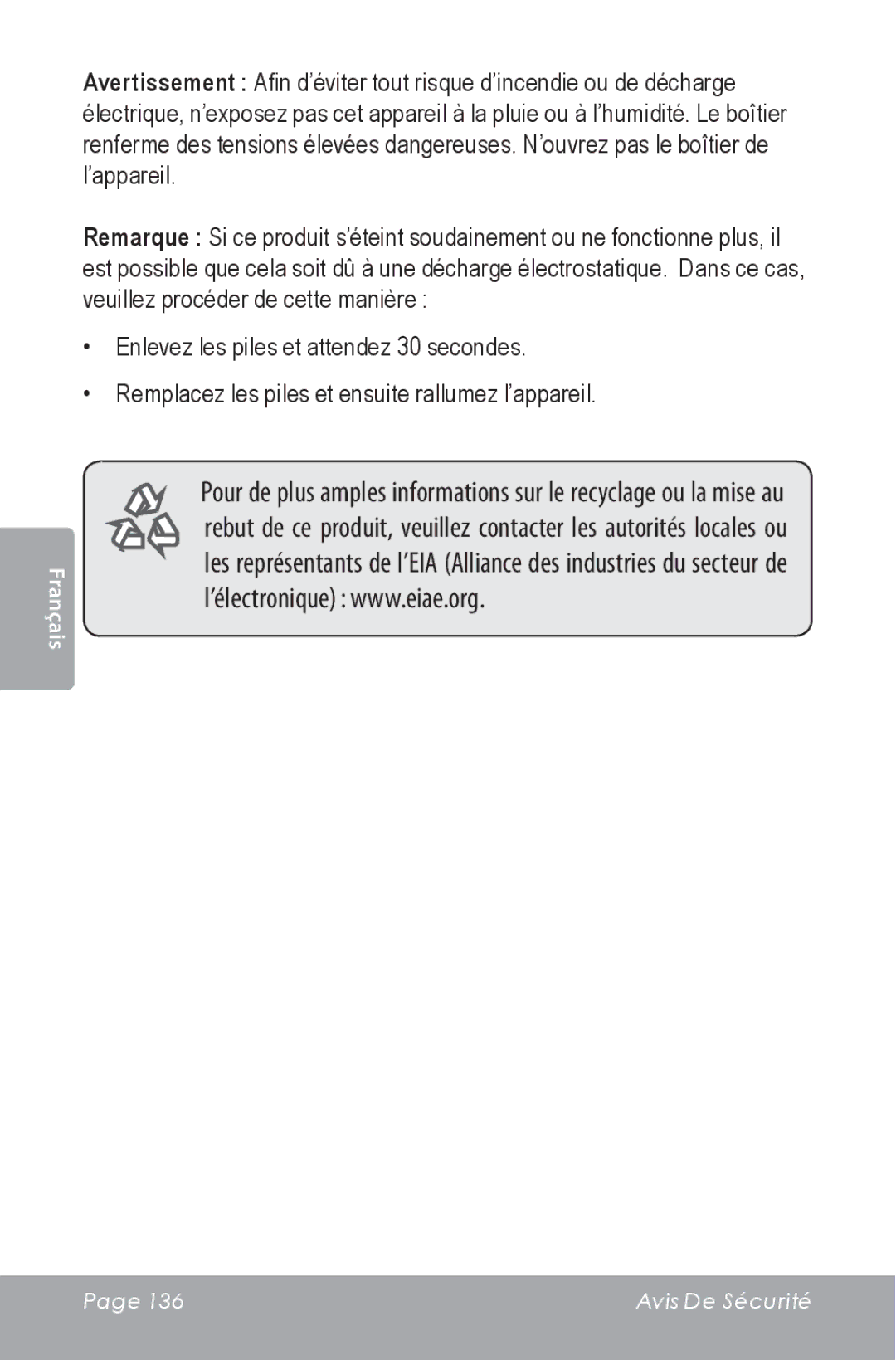 COBY electronic CAM5000 instruction manual Français 