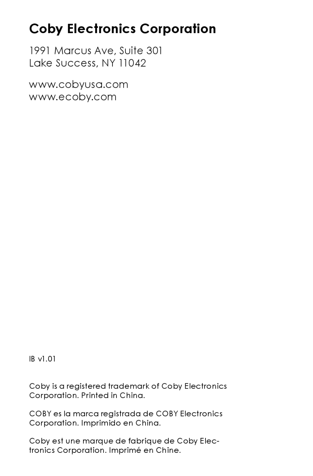 COBY electronic CAM5000 instruction manual Coby Electronics Corporation 