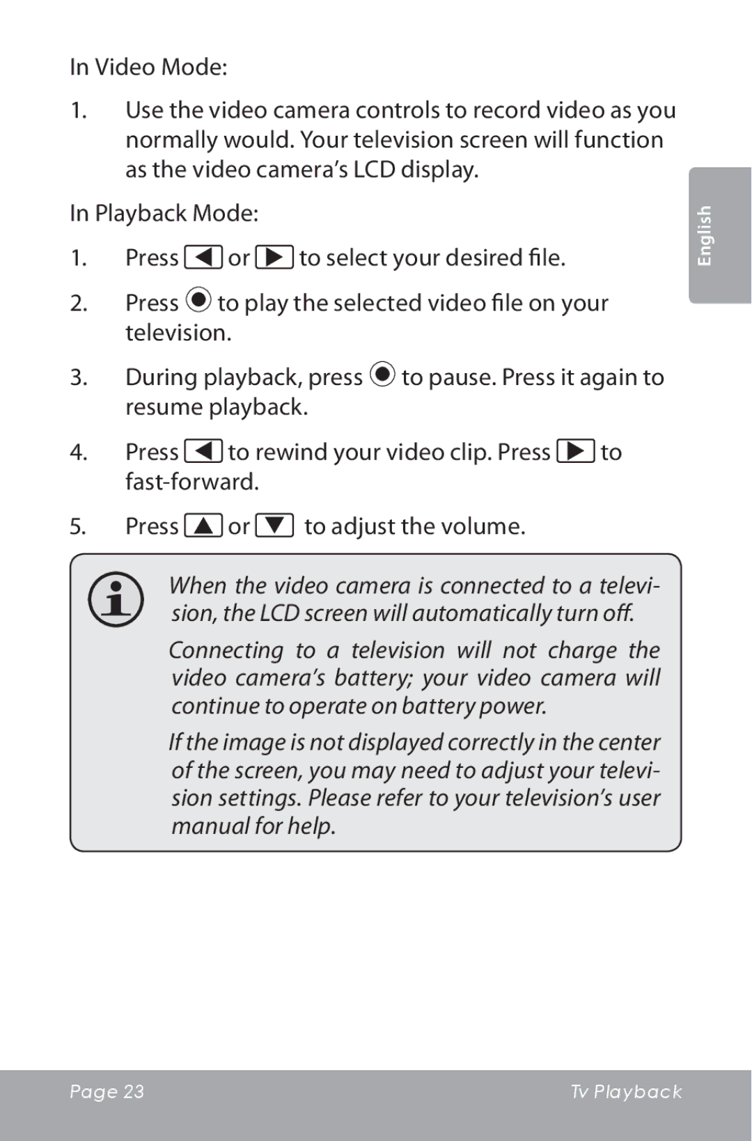 COBY electronic CAM5000 instruction manual English 