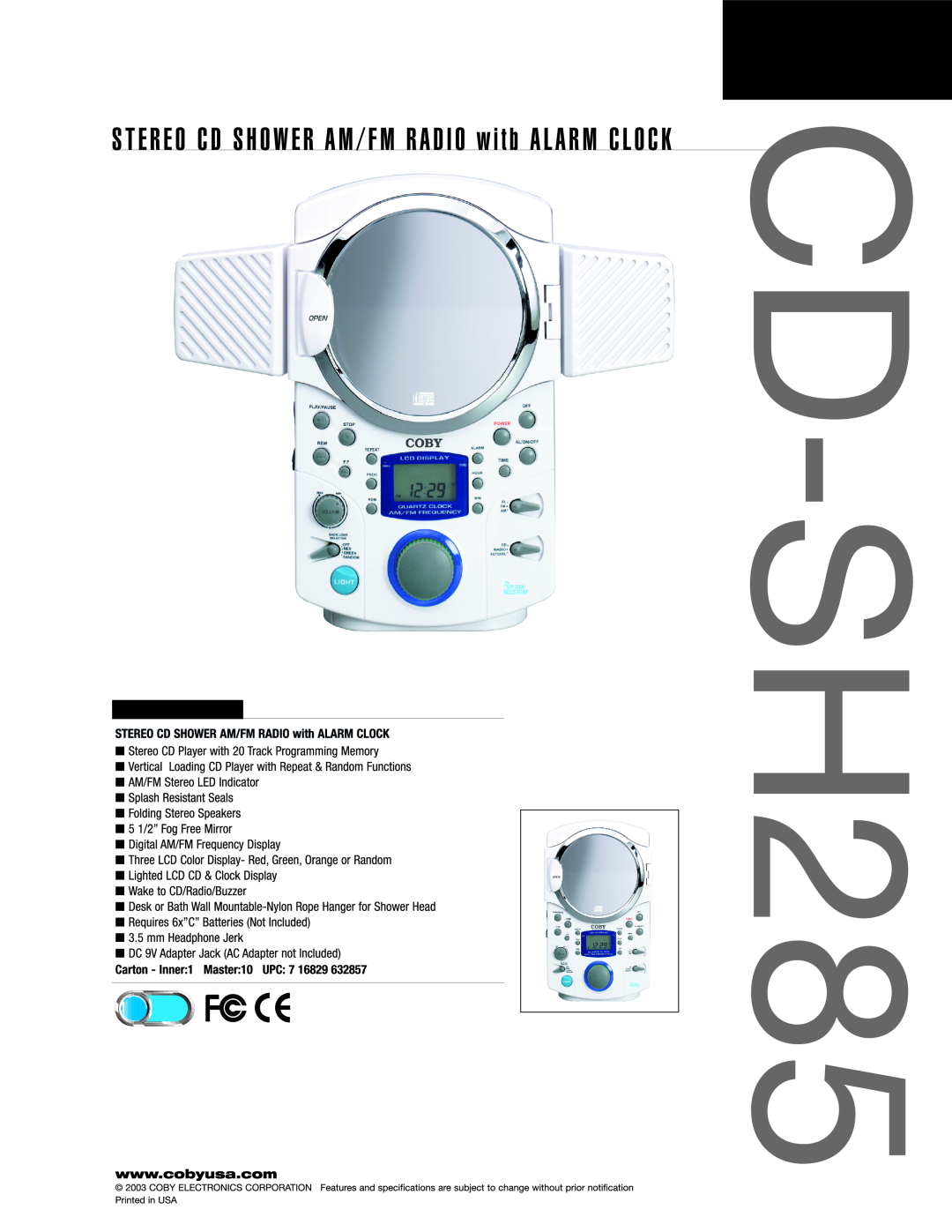 COBY electronic CD-HS285 manual 