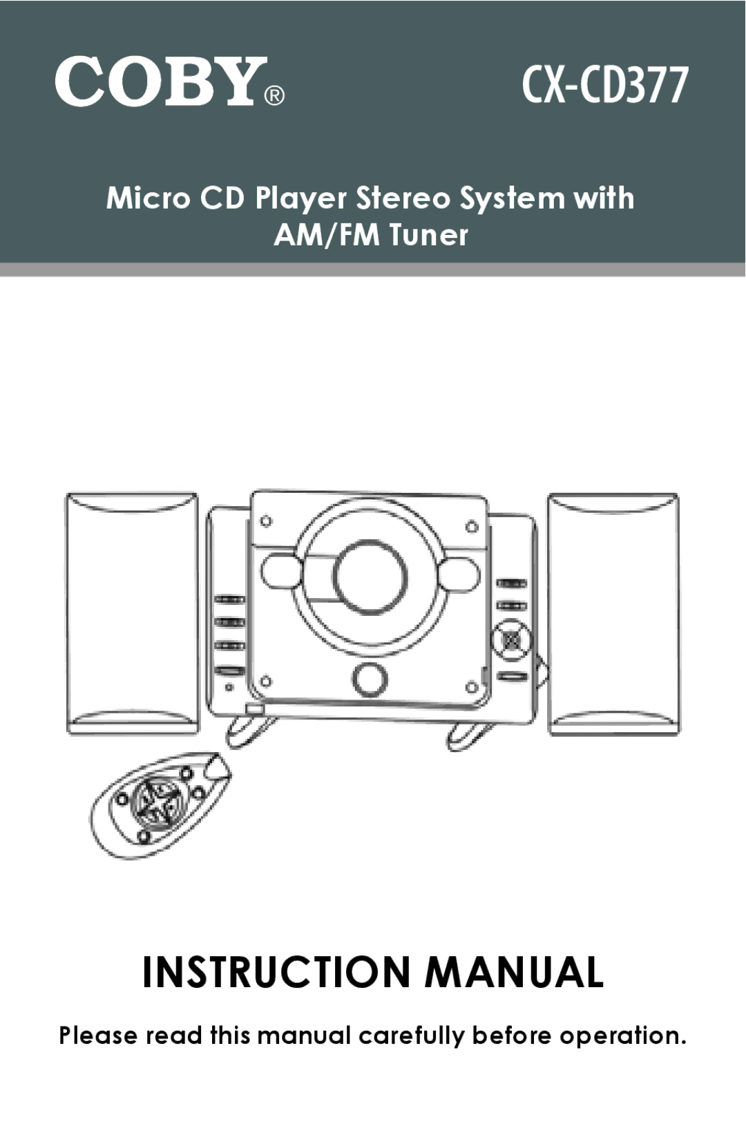 COBY electronic instruction manual CX-CD377 