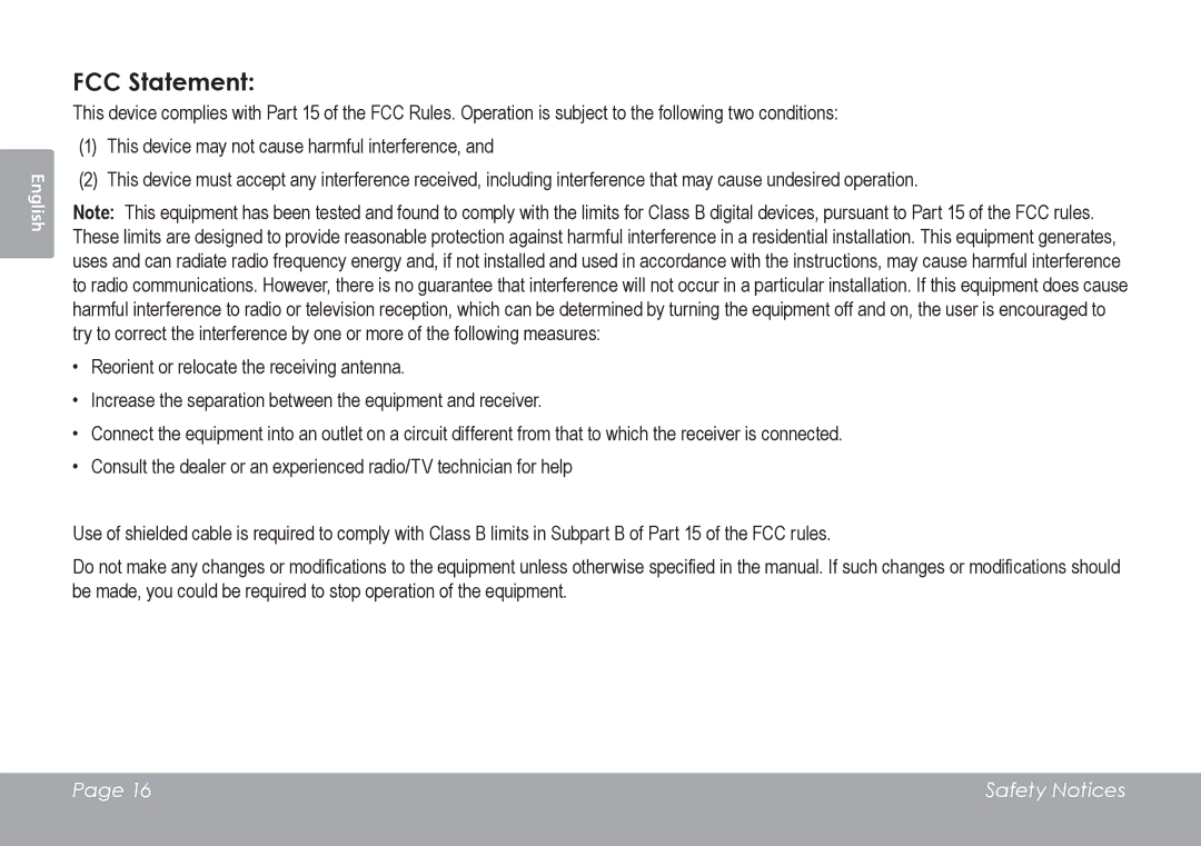 COBY electronic CSMP120 instruction manual FCC Statement 