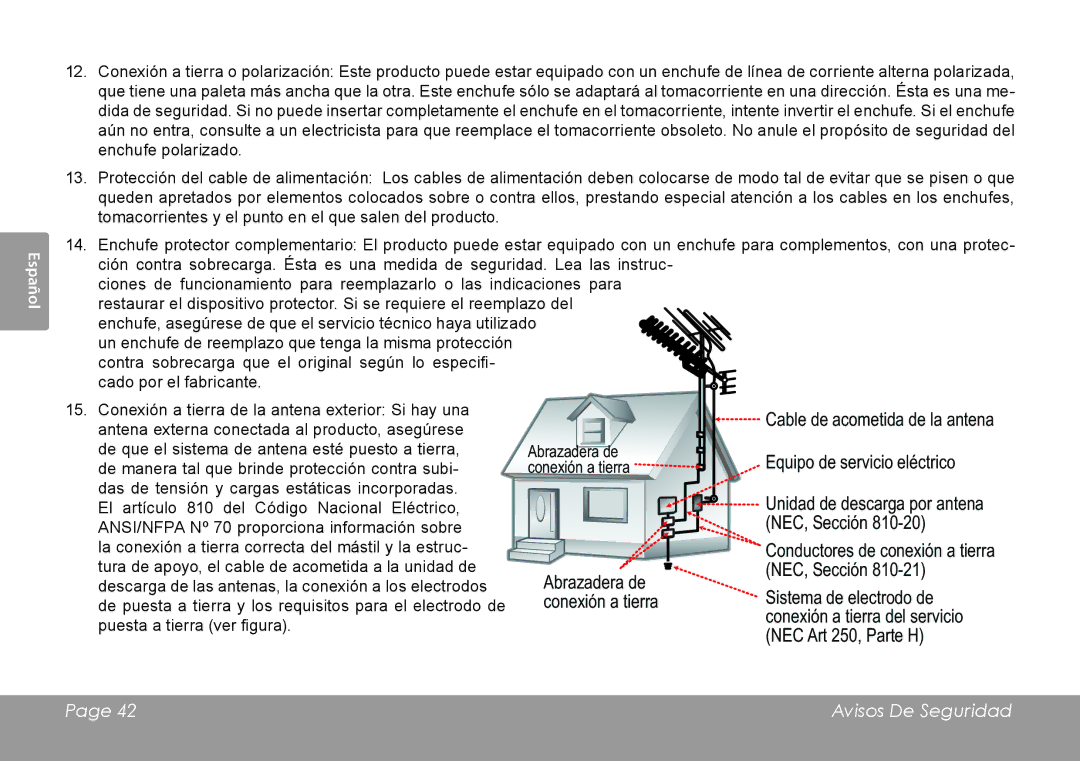 COBY electronic CSMP120 instruction manual NEC, Sección 