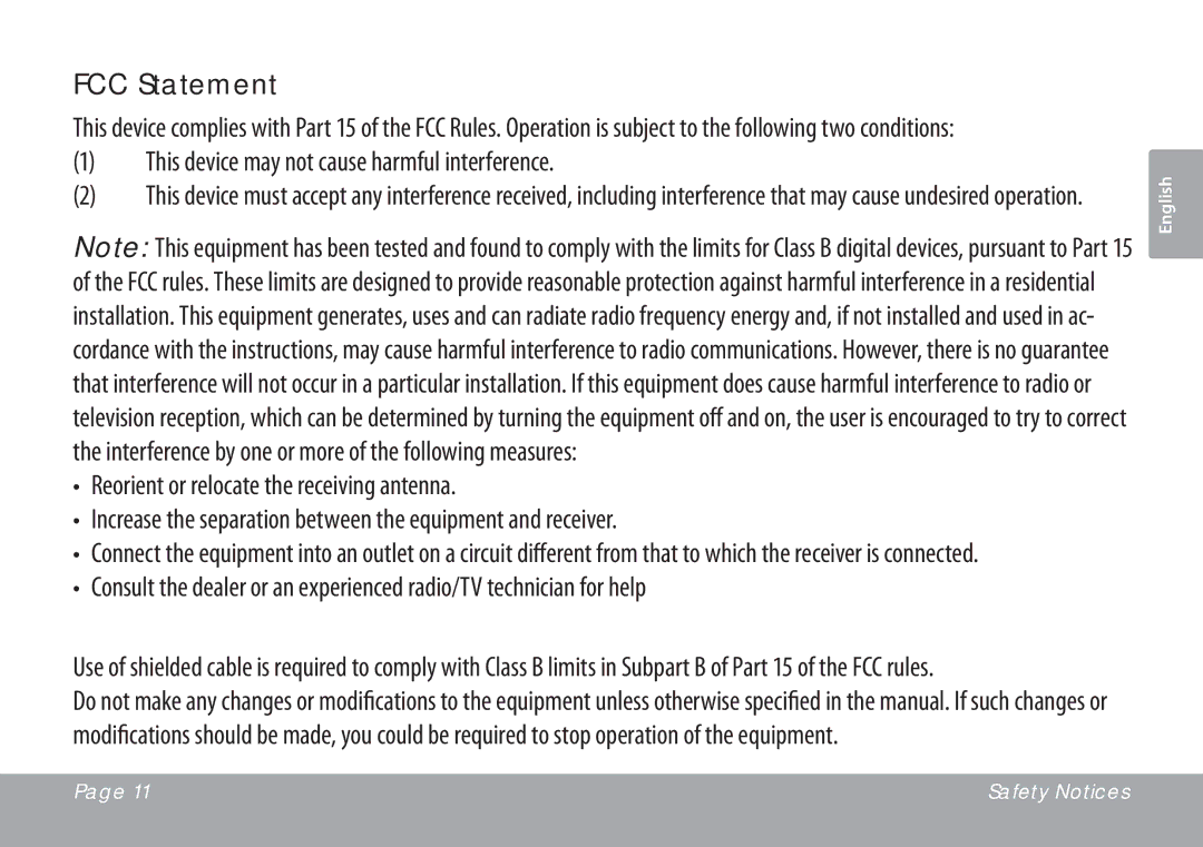 COBY electronic CSMP67 instruction manual FCC Statement 