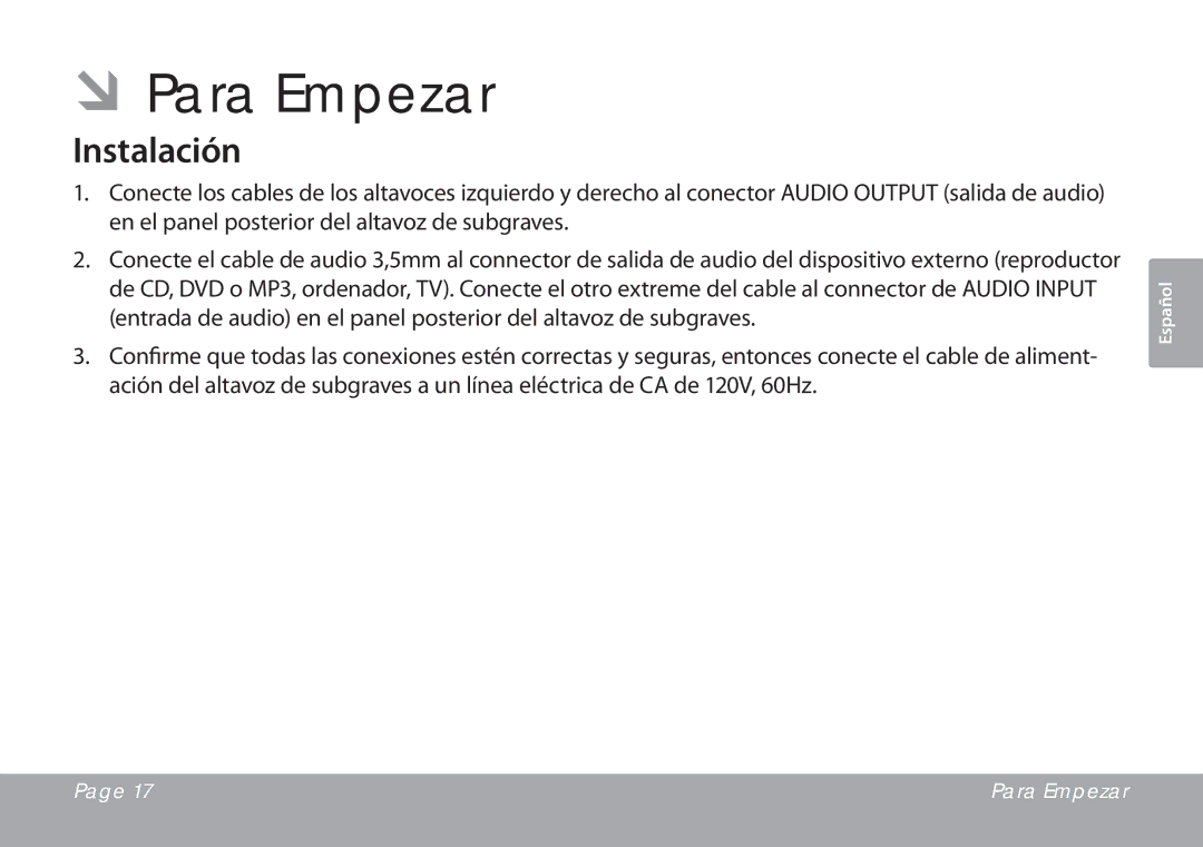 COBY electronic CSMP67 instruction manual ÂÂPara Empezar, Instalación 