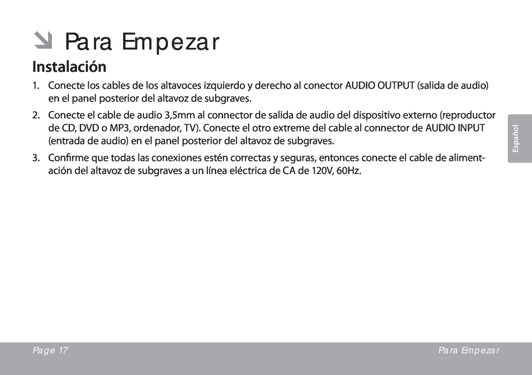 COBY electronic CSMP67 instruction manual ÂÂPara Empezar, Instalación 